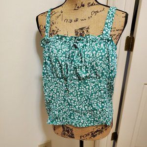 The General Good Green Floral Top Size L RN 31310